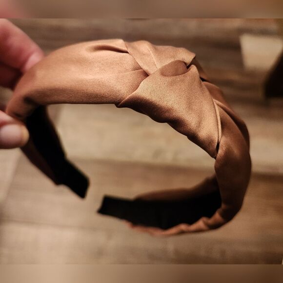 Taupe Satin Top Knot Headband - Picture 1 of 1